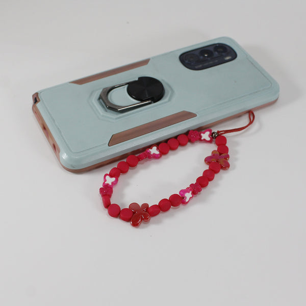 Bright pink adorned with butterflies phone wristlet for women