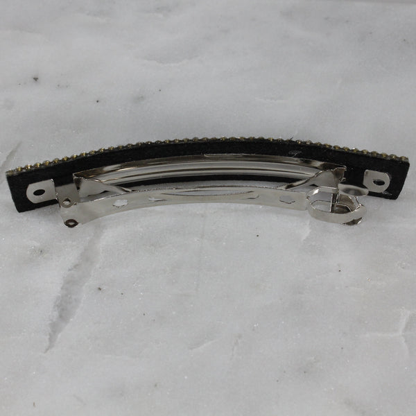 Elegant black sparkle rhinestone hair barrette for women