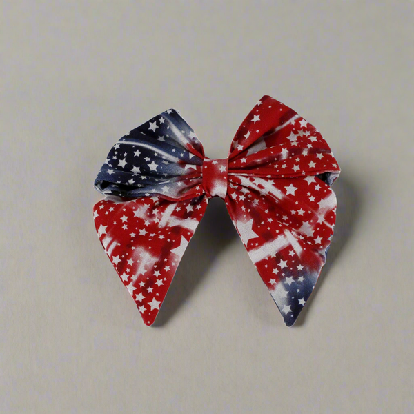 Patriotic hair bow barrette
