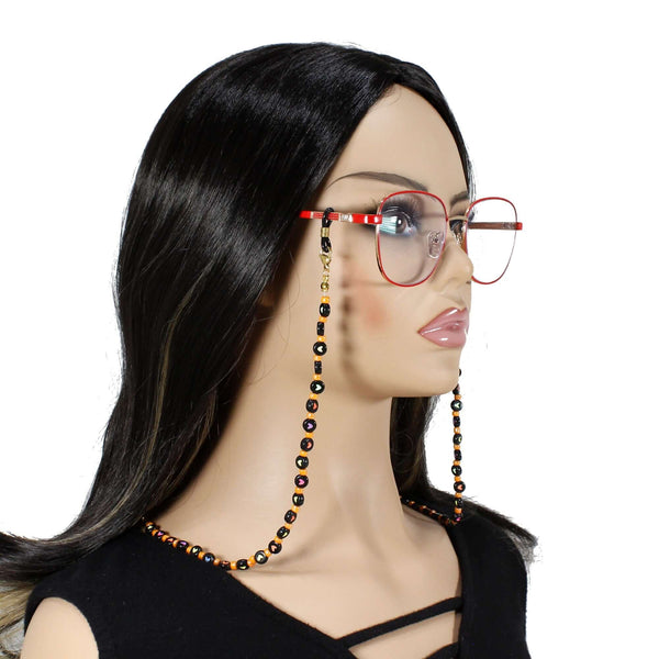 black and orange Halloween themed eyeglasses holder