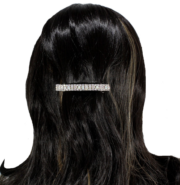 Beautiful crystal alligator clips, accented with rainbow-colored rhinestones