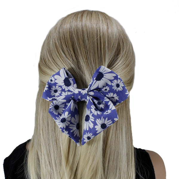 white daisies cotton bow