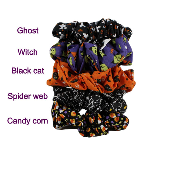 Boo! Halloween print cute scrunchies