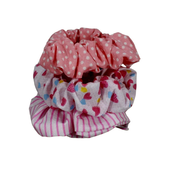 Cute pink hair scrunchies pack