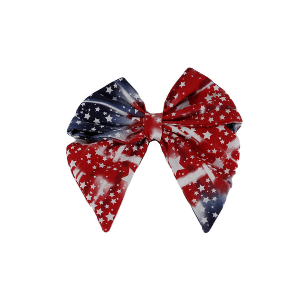 Patriotic hair bow barrette