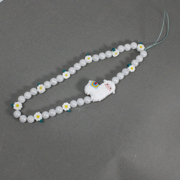 Adorable White Lama Charm Phone Wristlet  – Adorable Kawaii Gift Idea