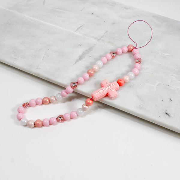 Pastel Pink Phone Wristlet with Cow Charm – Adorable Kawaii Gift Idea