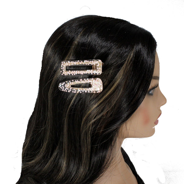 Pink star resin hair clip for women
