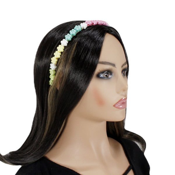 Pastel with pearl shimmer flowers headbands for women or girls