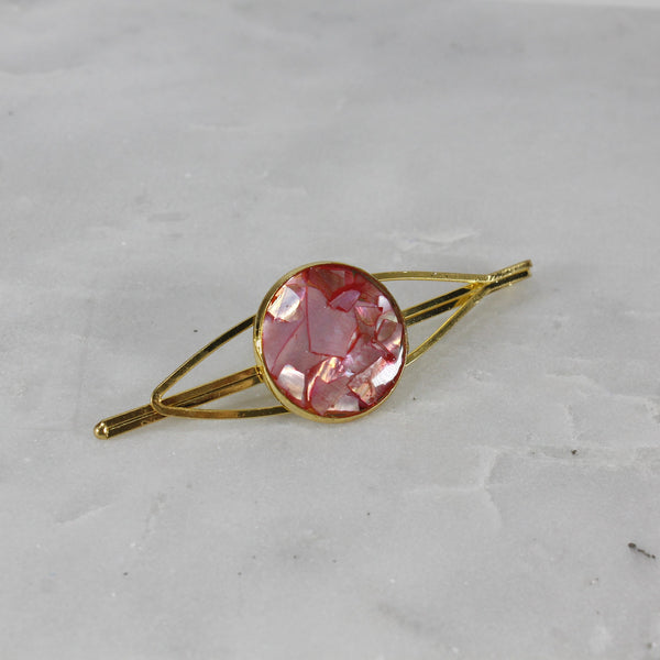 Natural abalone shell hair slide