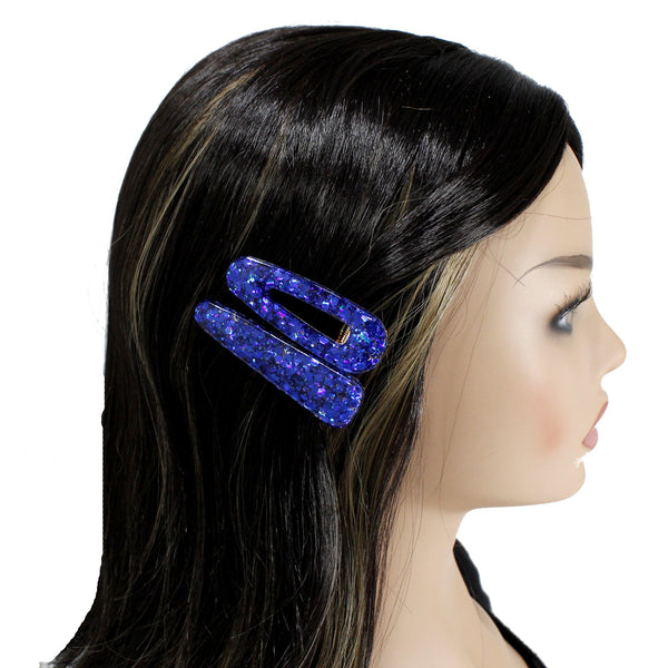 Royal blue sparkly alligator hair clip