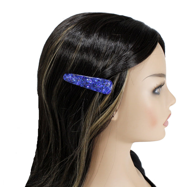 Royal blue sparkly alligator hair clip