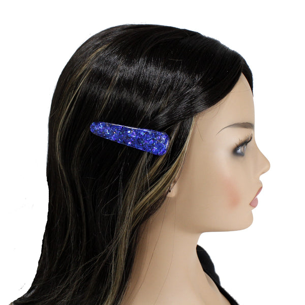 Royal blue sparkly alligator hair clip