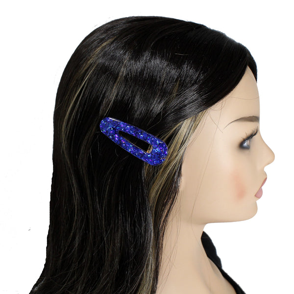 Royal blue sparkly alligator hair clip