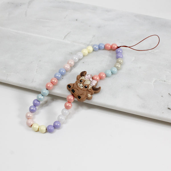 Highland Baby Cow Charm Phone Wristlet  – Adorable Kawaii Gift Idea