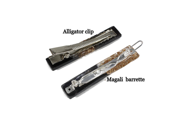 Sparkly ice blue alligator hair clip