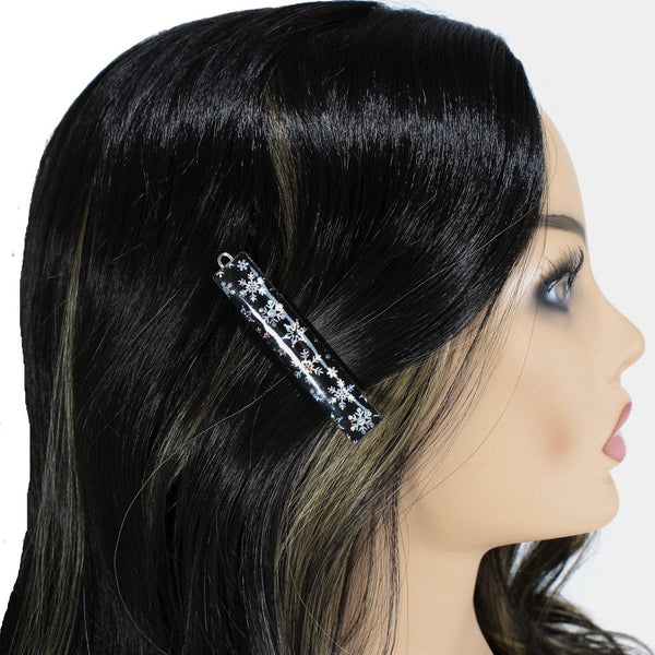 Frog latch hair clip with snowflake desighn for fine hair or kid's hair