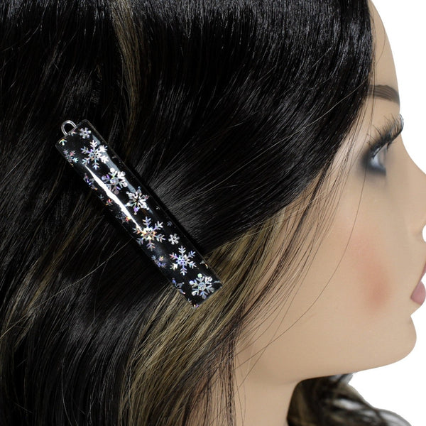 silver snowflakes alligator clip for women or girls