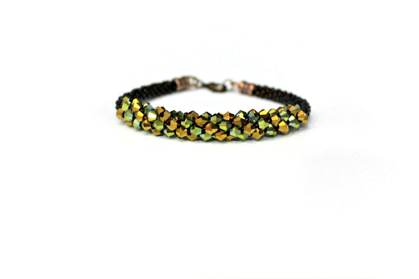 Golden green bracelet for women