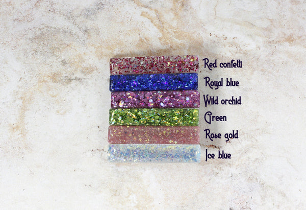 Green sparkly glitter hair clip for women or girls