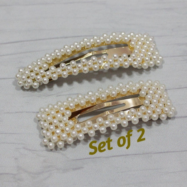 Pearl snap hair clip for women