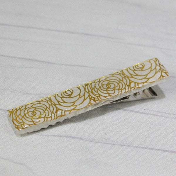 Gold rose alligator clip/French barrette for women