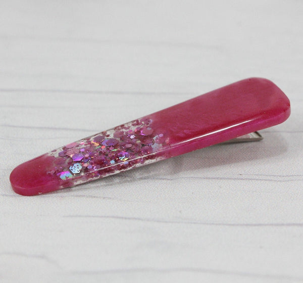 pink with sparkle inclusions hair clip