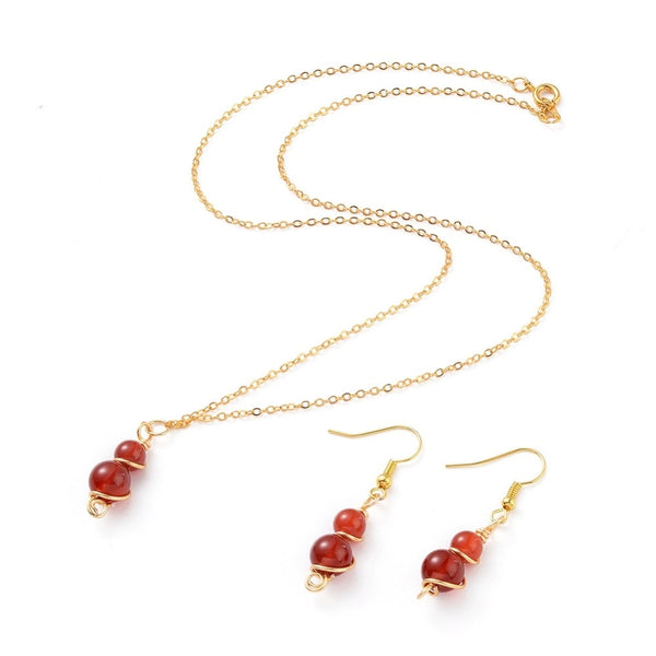 Carnelian gemstone dangle earrings for woman