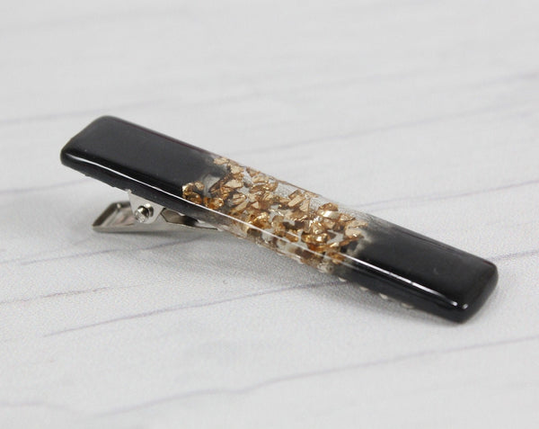 fancy black with gold hair clip