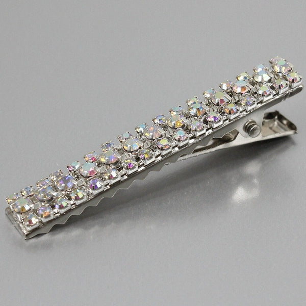 Beautiful crystal alligator clips, accented with rainbow-colored rhinestones