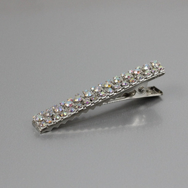 Beautiful crystal alligator clips, accented with rainbow-colored rhinestones