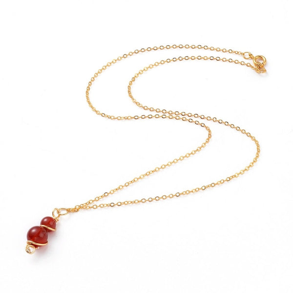 wire wrapped carnelian necklace for women