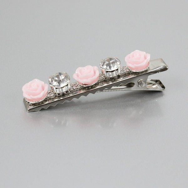 Rose and crystals hair clip for women and girls