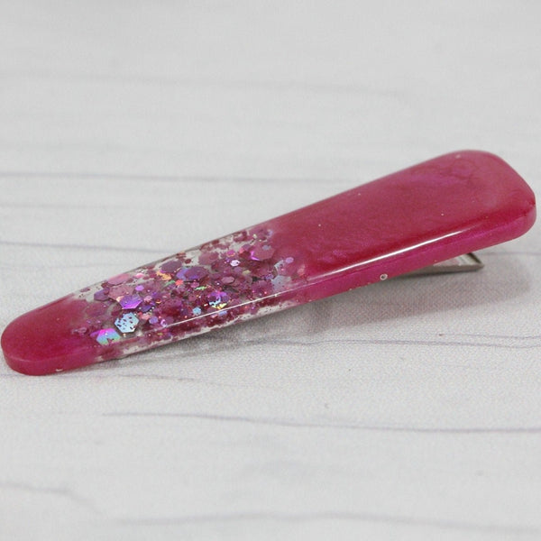Magenta pink with sparkle inclusions hair clip for women