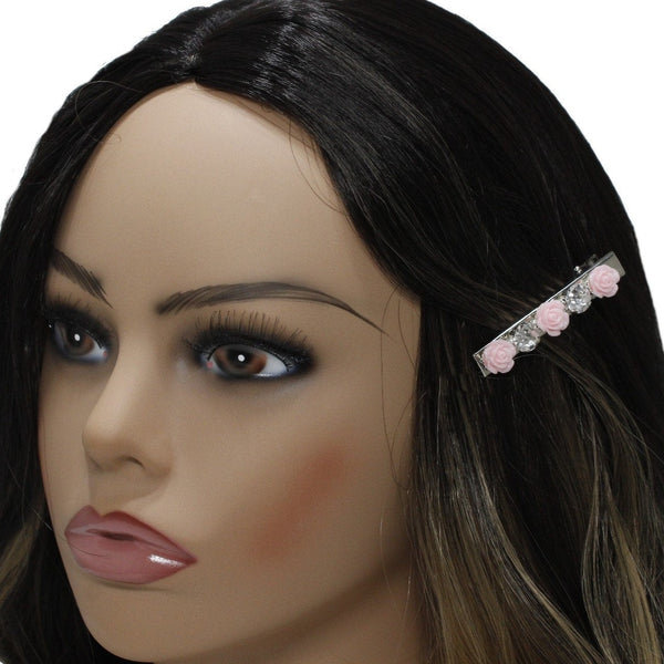 Rose and crystals hair clip for women and girls