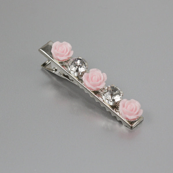 Rose and crystals hair clip for women and girls