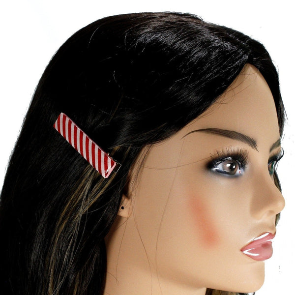 Candy cane alligator clip for normal and thick hair