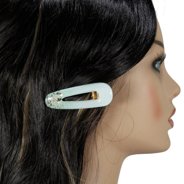 Set of 3 light green hair clip for woman or girl