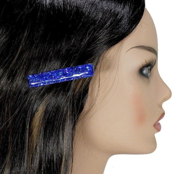 Royal blue sparkly alligator hair clip
