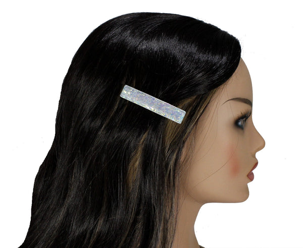 Sparkly ice blue alligator hair clip