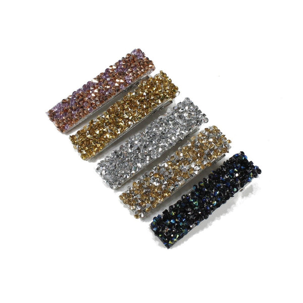 Shiny with dark blue crystals wide alligator hair clip