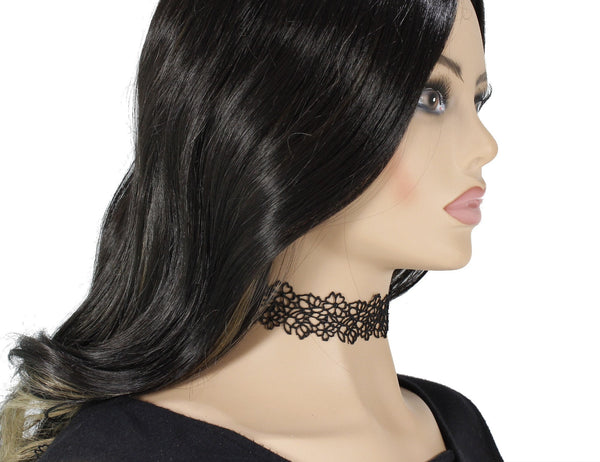 filigree black choker necklace for women