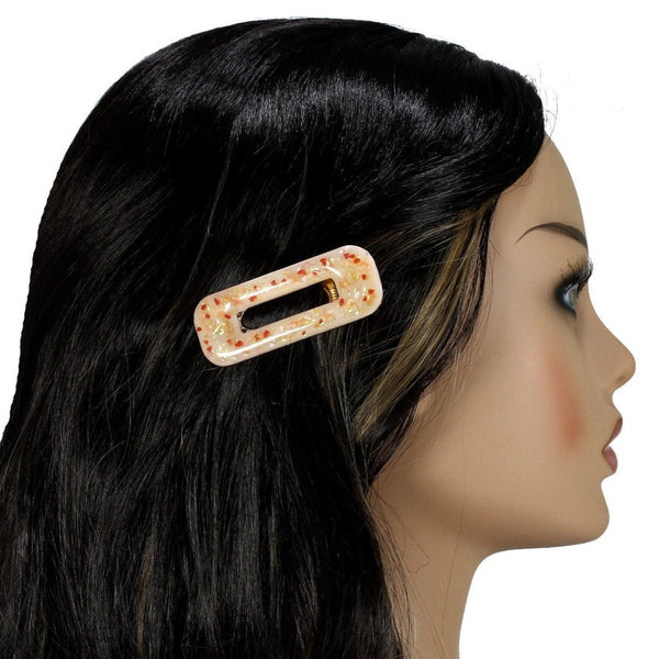 Set of 2 orange and confetti sprinkles hair clip for woman or girl