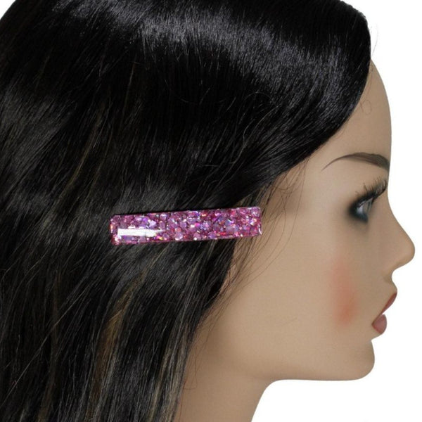 Purple sparkly glitter hair clip