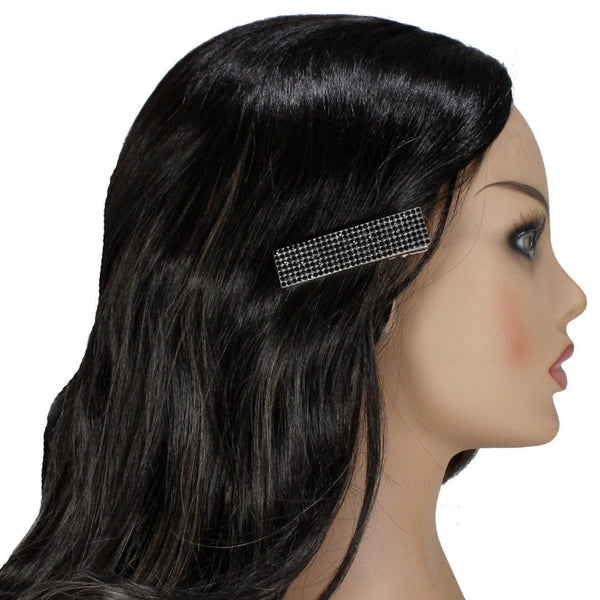 Wide sparkly crystals alligator hair clip