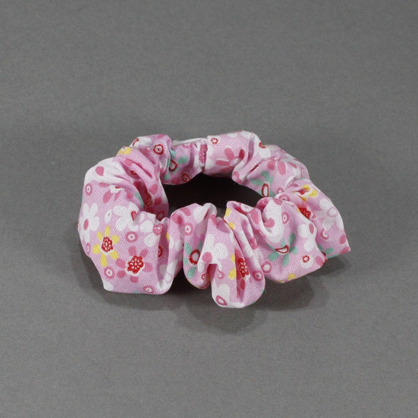 pink with floral print scrunchie for little girl