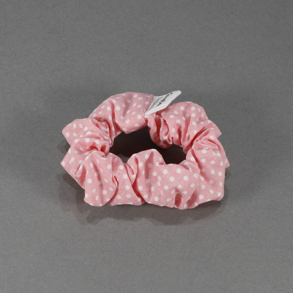 pink polka dots scrunchie