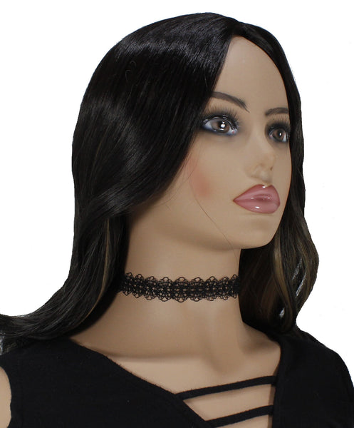 Simple and elegant black or white choker necklace for woman