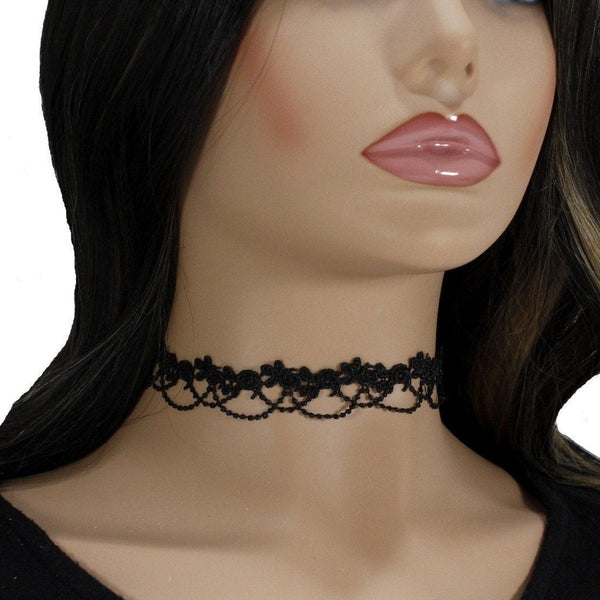 black lace choker necklace