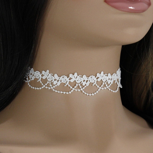 white lace choker necklace